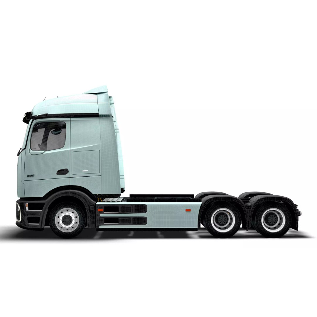 Mercedes Benz eActros Pro600 3D Model – High Poly Truck Chassis, FBX - View 21