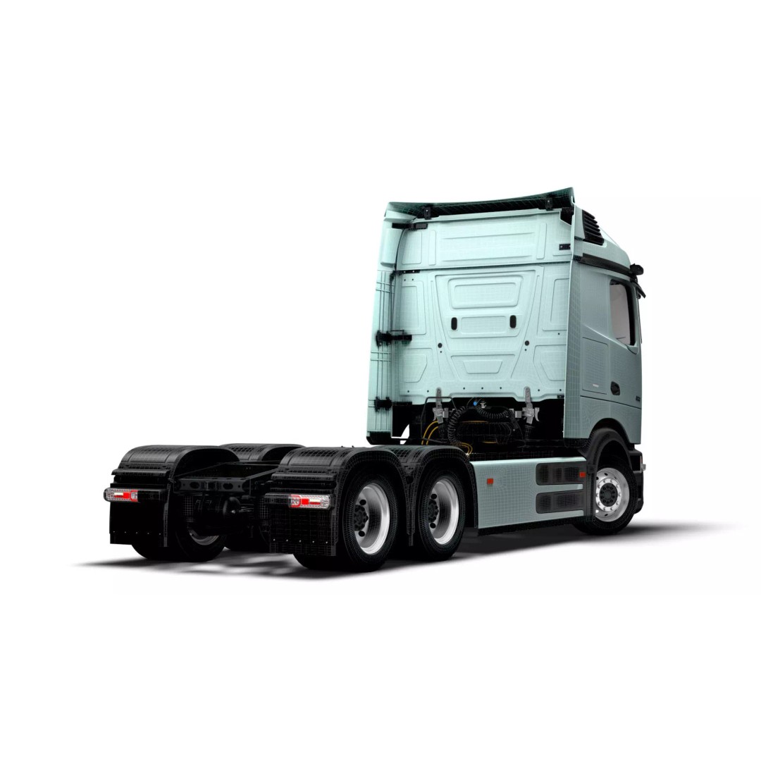 Mercedes Benz eActros Pro600 3D Model – High Poly Truck Chassis, FBX - View 22