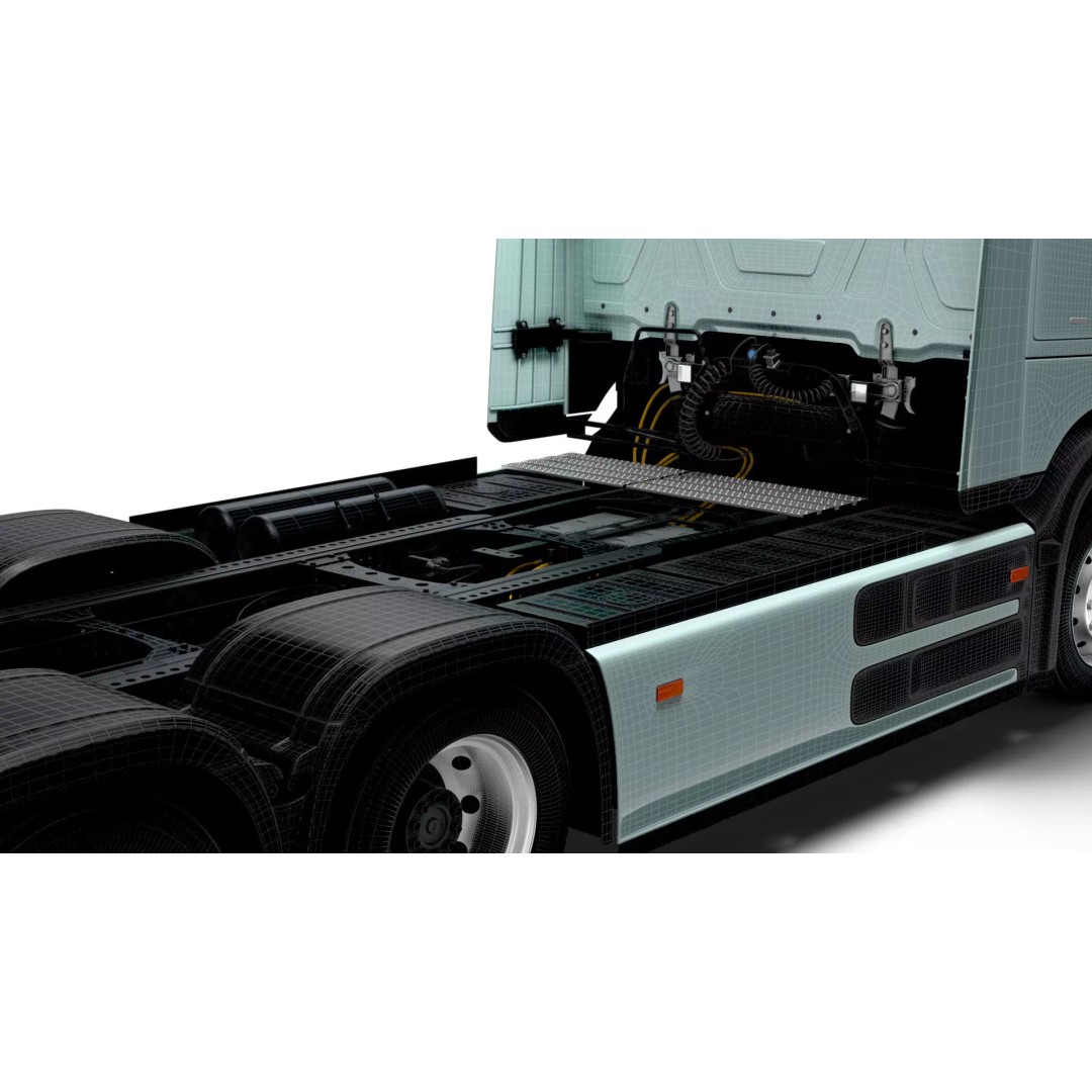 Mercedes Benz eActros Pro600 3D Model – High Poly Truck Chassis, FBX - View 28