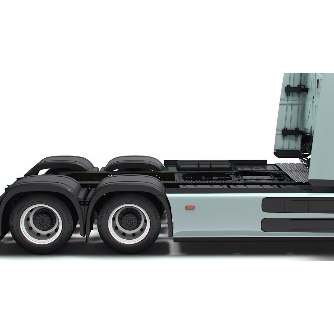 Mercedes Benz eActros Pro600 3D Model – High Poly Truck Chassis, FBX - View 3