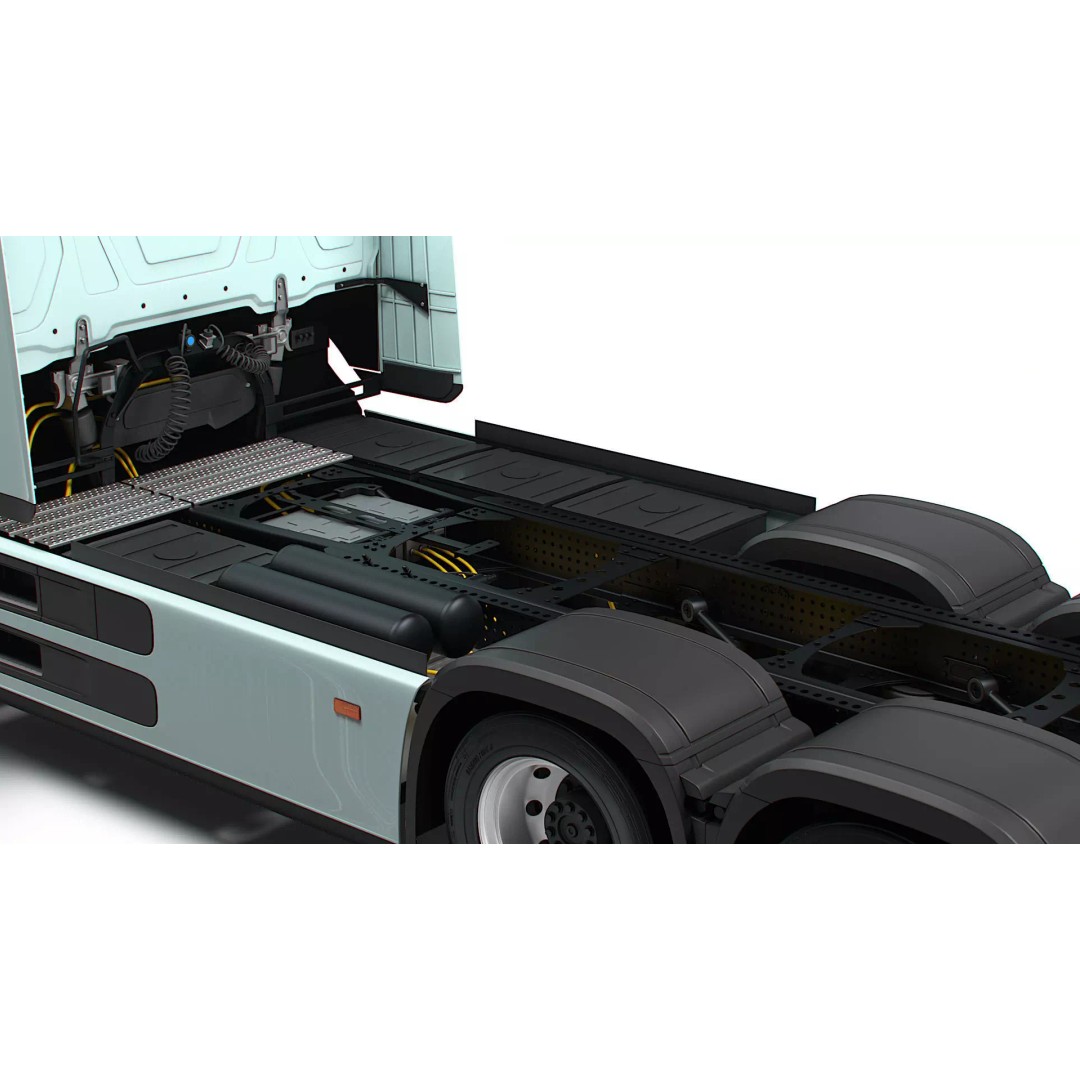 Mercedes Benz eActros Pro600 3D Model – High Poly Truck Chassis, FBX - View 4