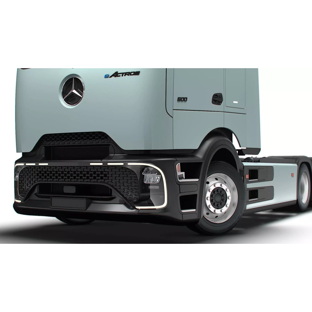 Mercedes Benz eActros Pro600 3D Model – High Poly Truck Chassis, FBX - View 5