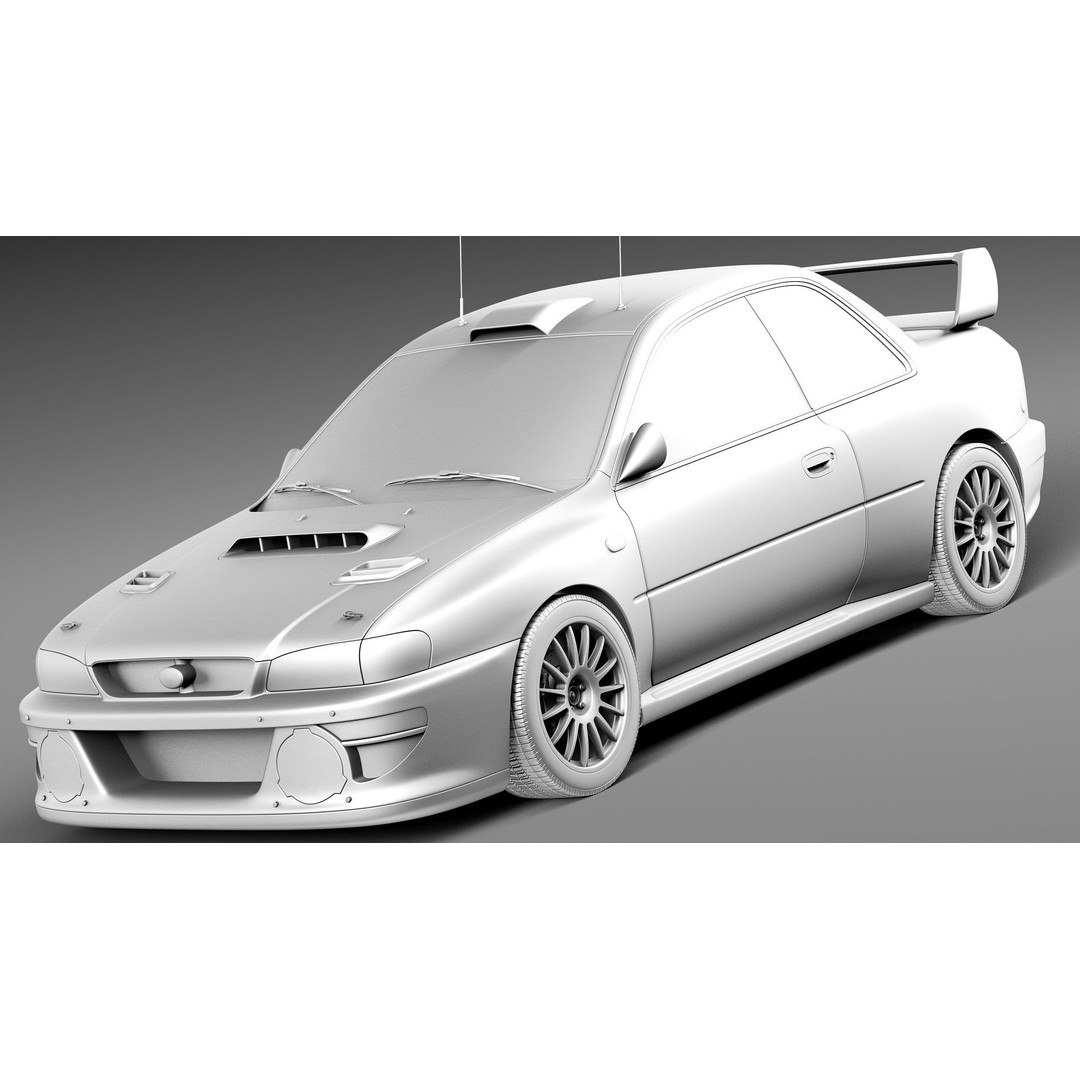 Subaru Impreza STi 22b WRC 1993-2000 3D Model – High Poly, FBX, OBJ - View 10