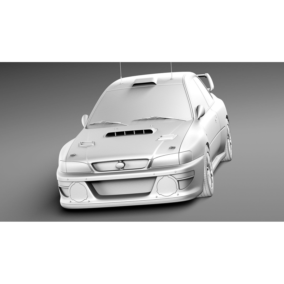 Subaru Impreza STi 22b WRC 1993-2000 3D Model – High Poly, FBX, OBJ - View 11