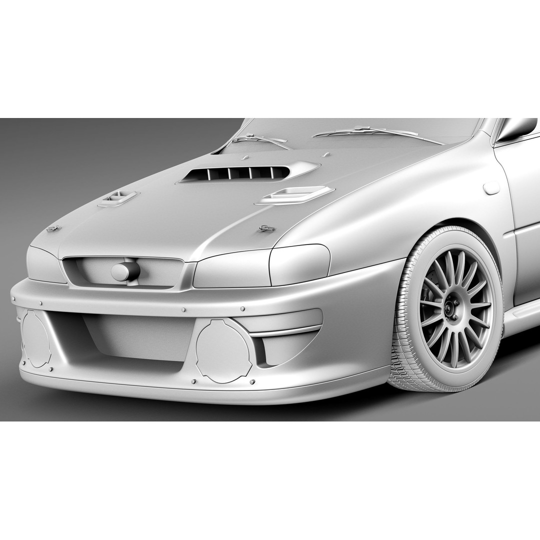 Subaru Impreza STi 22b WRC 1993-2000 3D Model – High Poly, FBX, OBJ - View 12