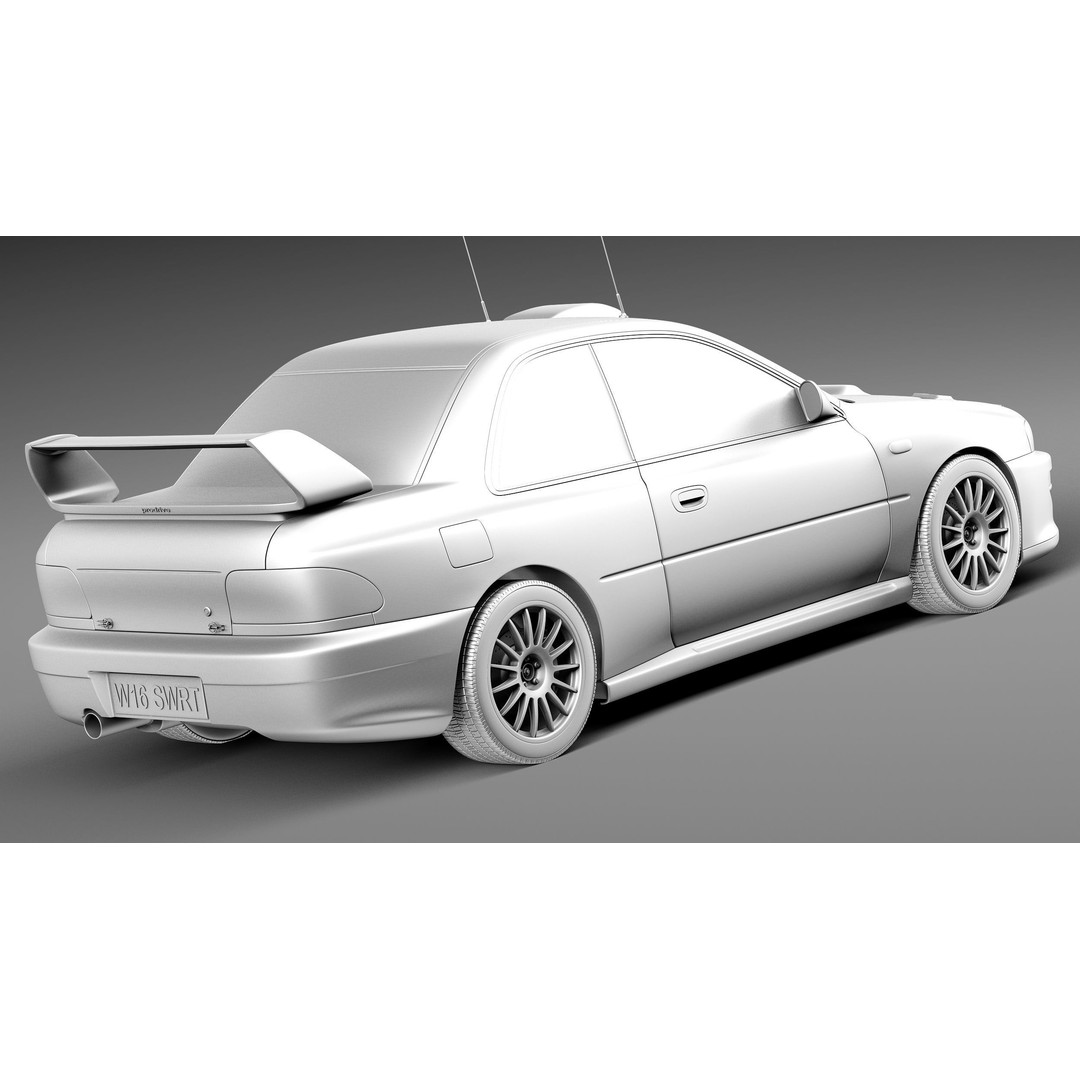 Subaru Impreza STi 22b WRC 1993-2000 3D Model – High Poly, FBX, OBJ - View 14