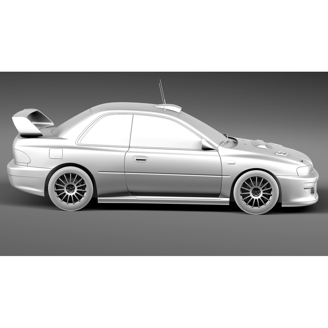 Subaru Impreza STi 22b WRC 1993-2000 3D Model – High Poly, FBX, OBJ - View 16