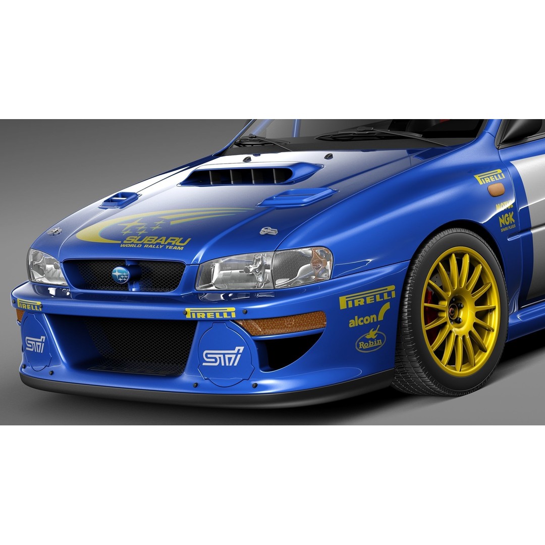 Subaru Impreza STi 22b WRC 1993-2000 3D Model – High Poly, FBX, OBJ - View 4