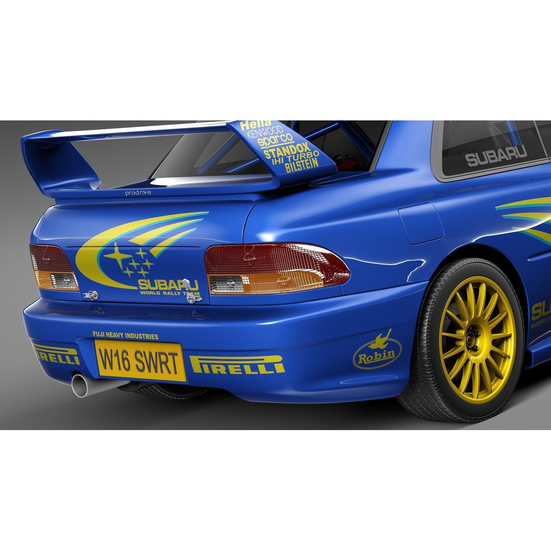 Subaru Impreza STi 22b WRC 1993-2000 3D Model – High Poly, FBX, OBJ - View 5