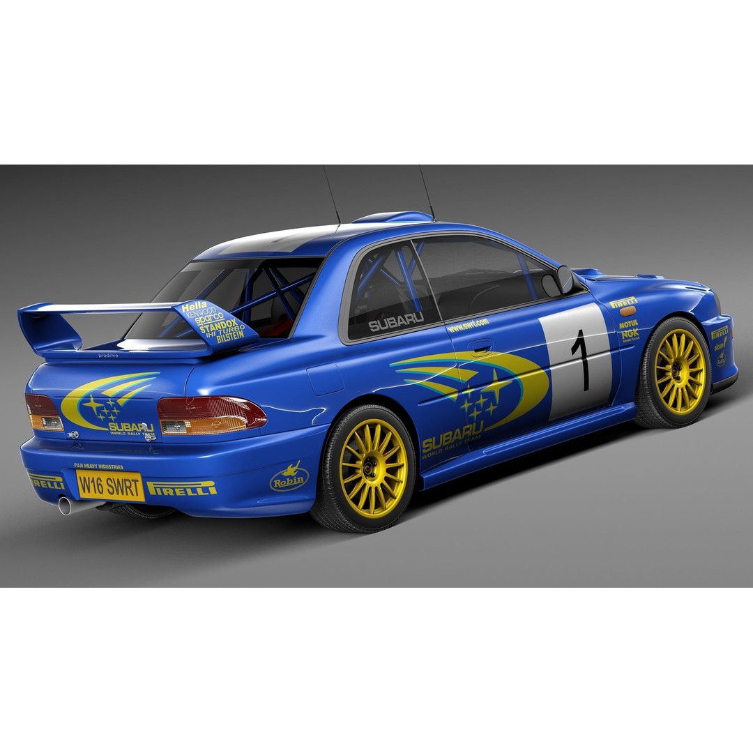 Subaru Impreza STi 22b WRC 1993-2000 3D Model – High Poly, FBX, OBJ - View 6