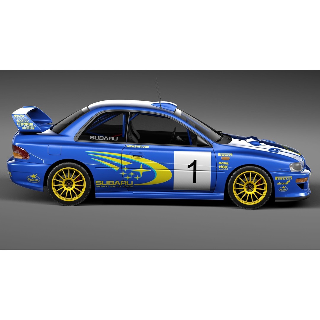 Subaru Impreza STi 22b WRC 1993-2000 3D Model – High Poly, FBX, OBJ - View 8