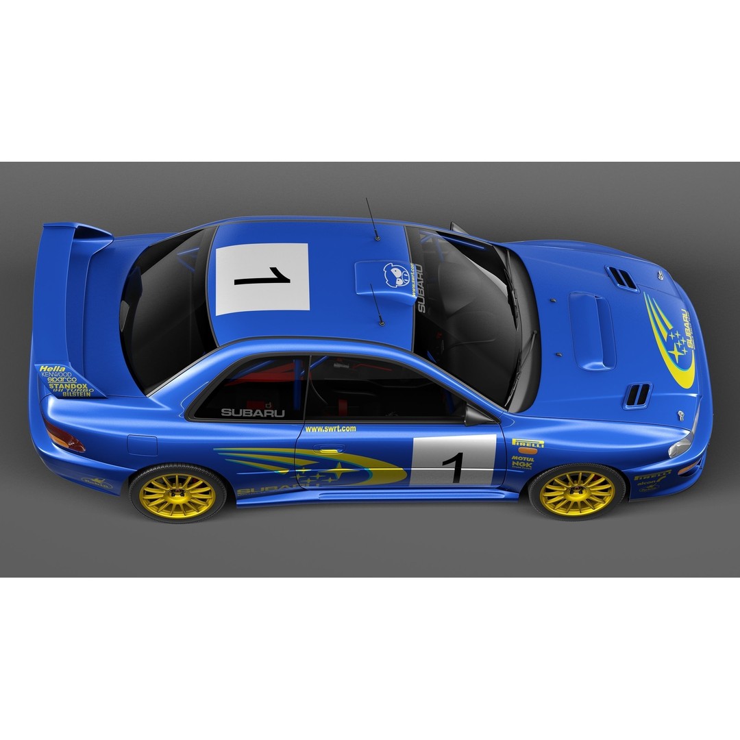 Subaru Impreza STi 22b WRC 1993-2000 3D Model – High Poly, FBX, OBJ - View 9