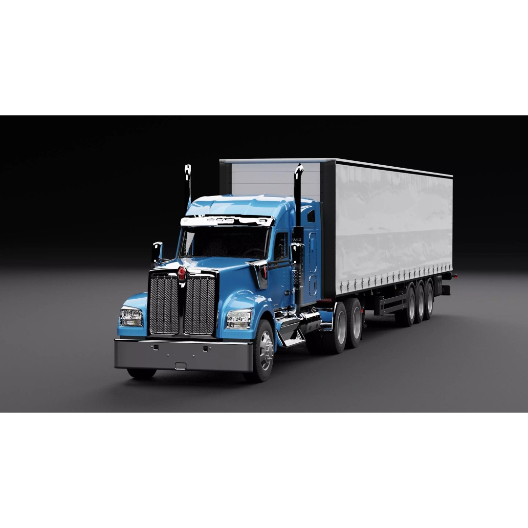 Kenworth 990 Truck 3D Model – High Poly Realistic Vehicle, Blender, FBX, OBJ - View 2
