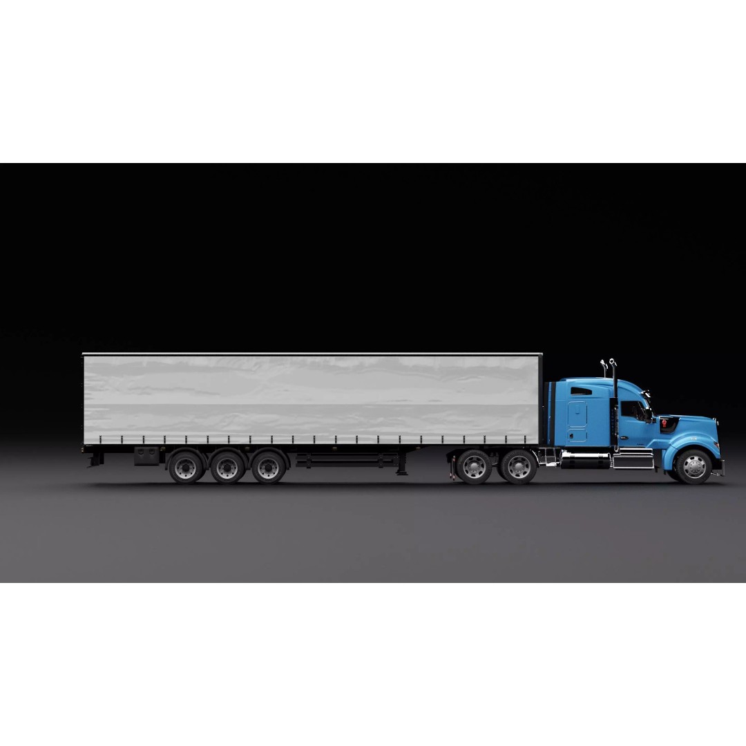 Kenworth 990 Truck 3D Model – High Poly Realistic Vehicle, Blender, FBX, OBJ - View 3