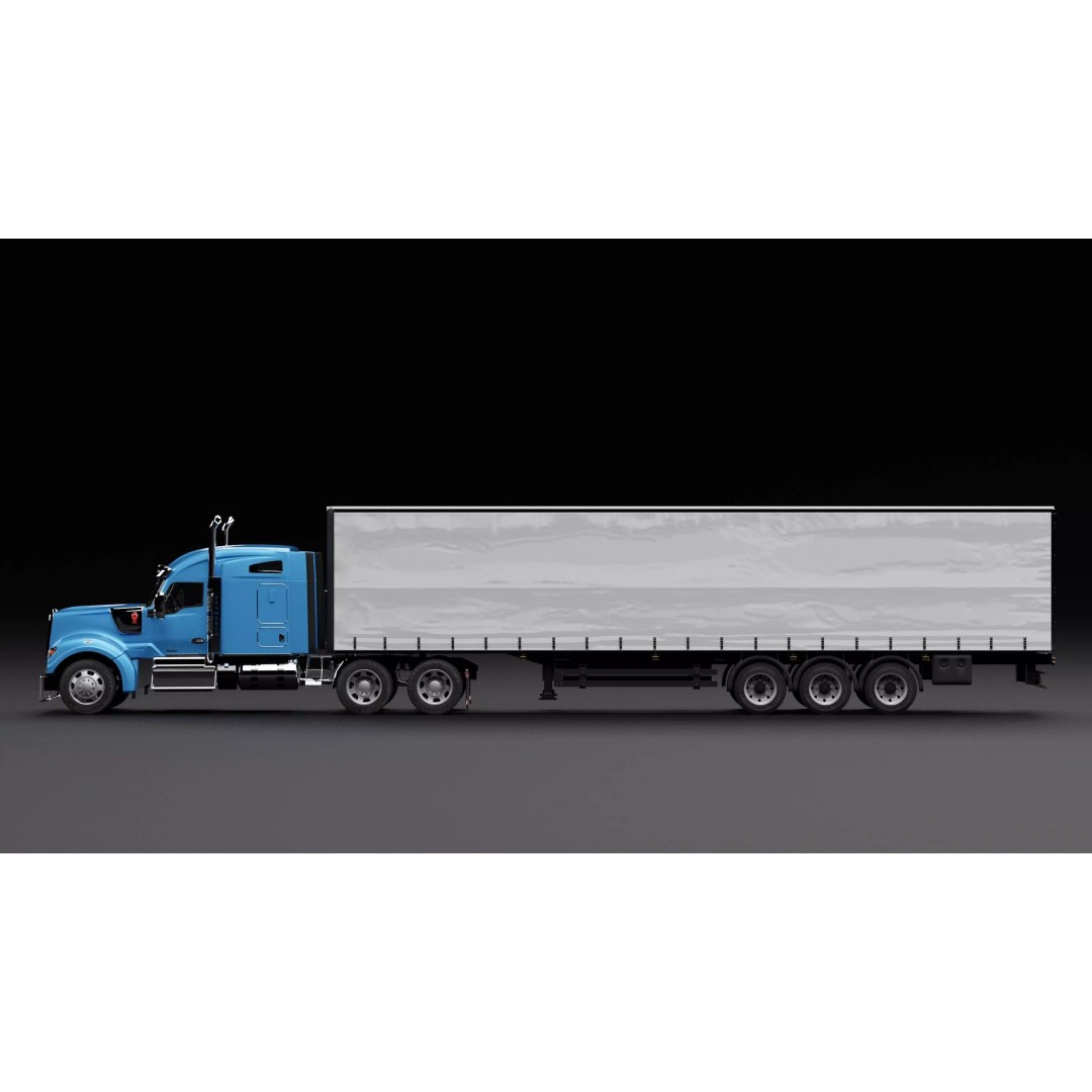 Kenworth 990 Truck 3D Model – High Poly Realistic Vehicle, Blender, FBX, OBJ - View 4
