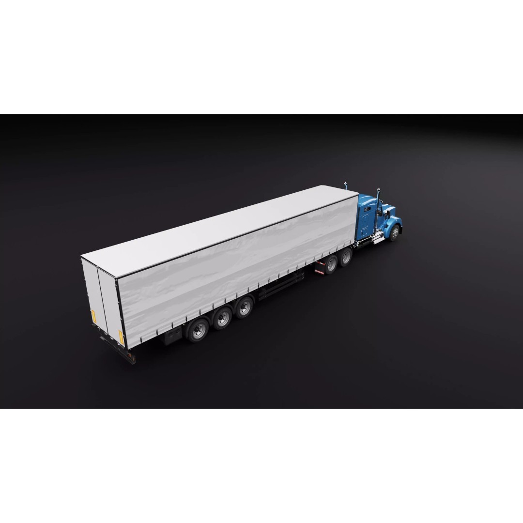 Kenworth 990 Truck 3D Model – High Poly Realistic Vehicle, Blender, FBX, OBJ - View 6