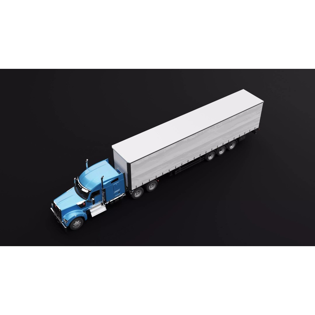 Kenworth 990 Truck 3D Model – High Poly Realistic Vehicle, Blender, FBX, OBJ - View 8
