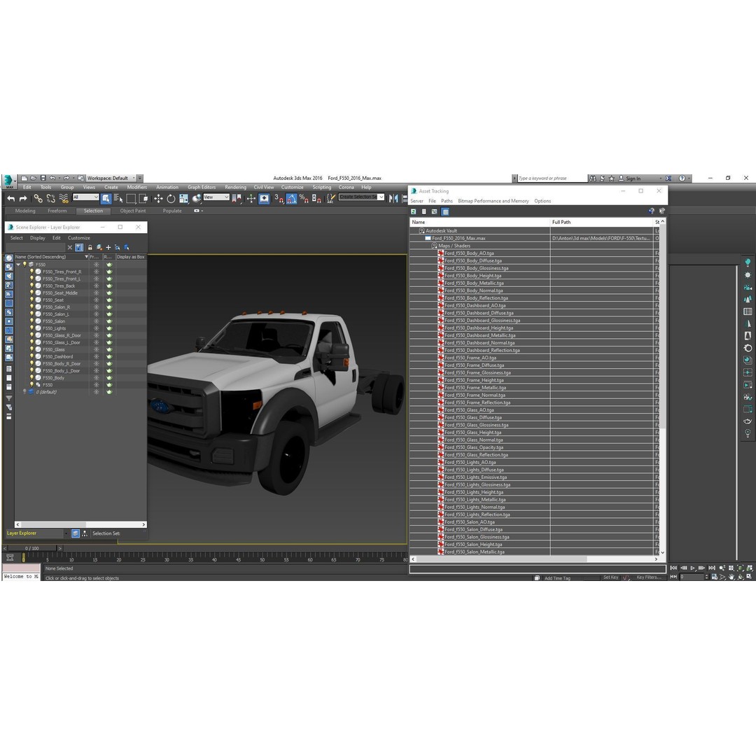 Super Duty DRW 3D Model – Low Poly Truck with PBR Textures - View 37