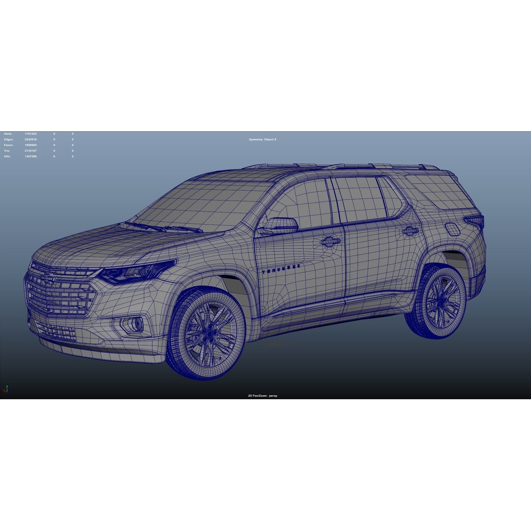 Chevrolet Traverse 3D Model – Low Poly Luxury Car, FBX, OBJ - View 12