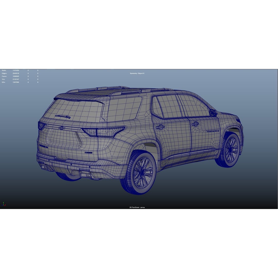 Chevrolet Traverse 3D Model – Low Poly Luxury Car, FBX, OBJ - View 13