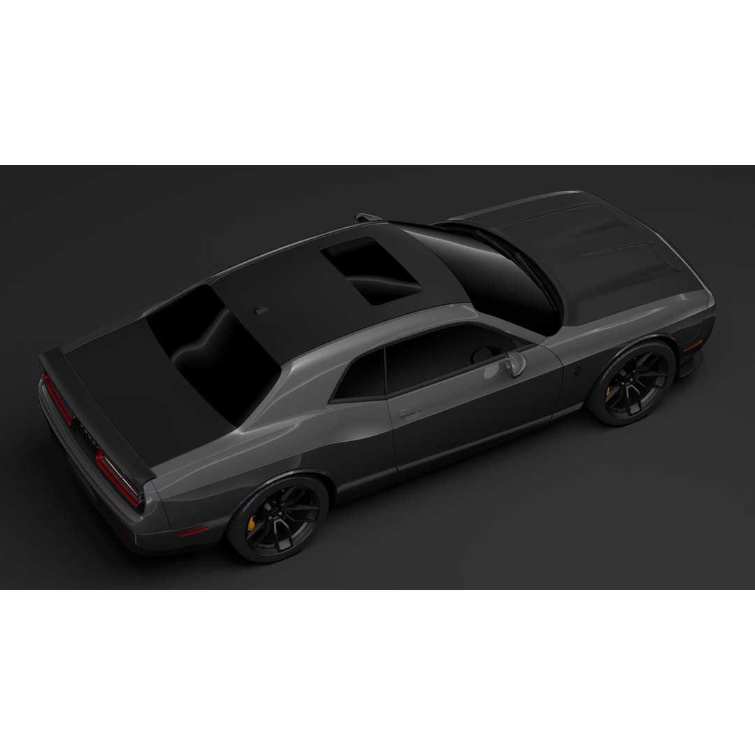 Dodge Challenger SRT Hellcat 2020 3D Model – High Poly Game Asset, FBX, OBJ - View 10