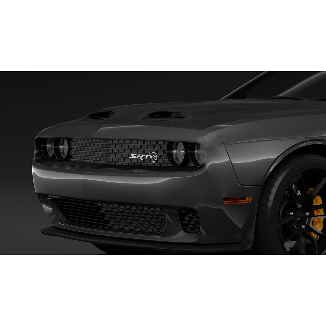 Dodge Challenger SRT Hellcat 2020 3D Model – High Poly Game Asset, FBX, OBJ - View 11