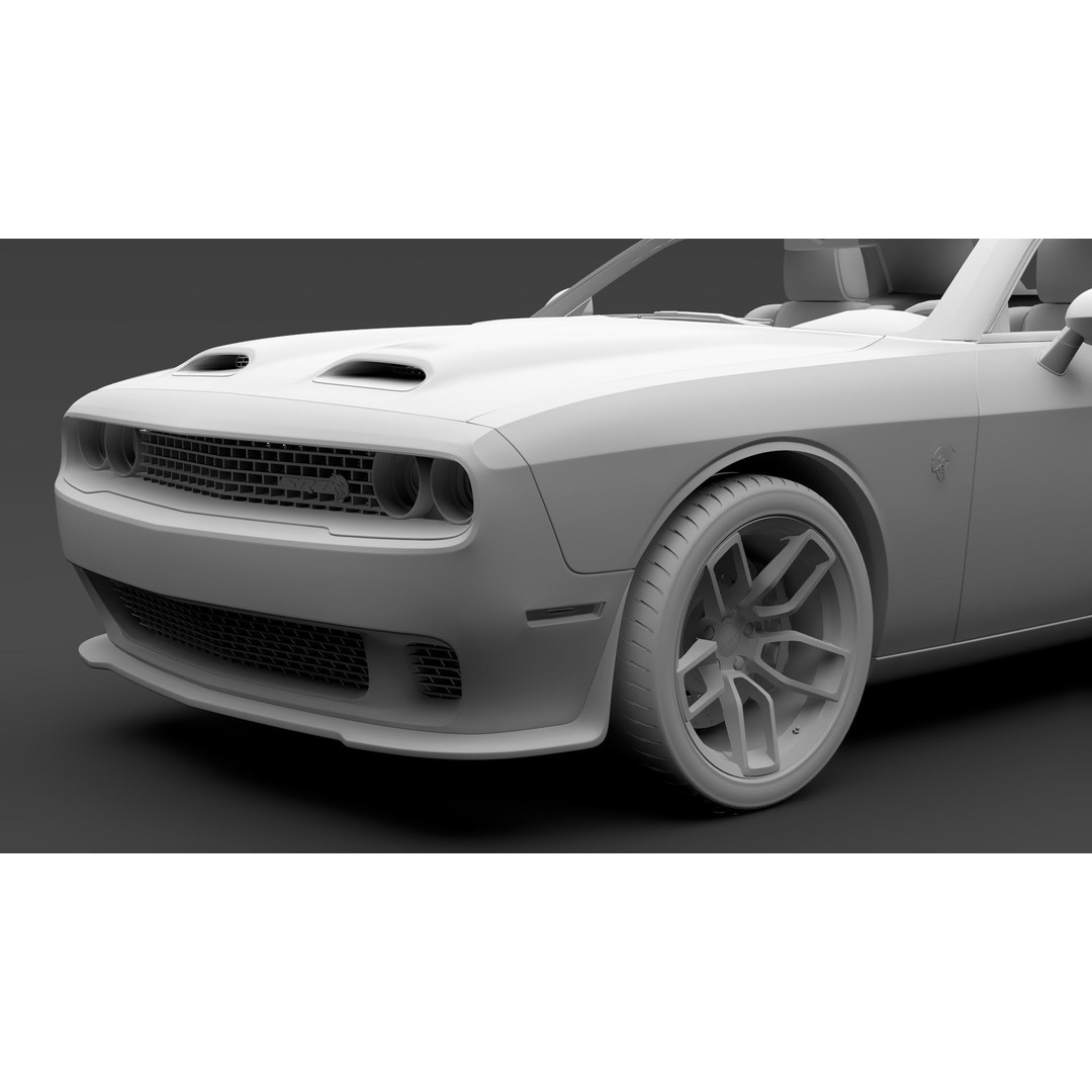 Dodge Challenger SRT Hellcat 2020 3D Model – High Poly Game Asset, FBX, OBJ - View 14