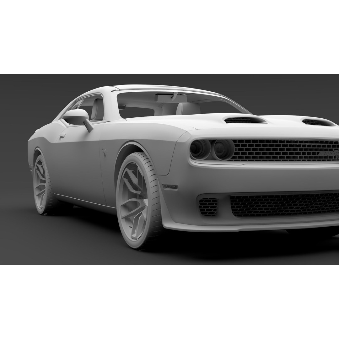 Dodge Challenger SRT Hellcat 2020 3D Model – High Poly Game Asset, FBX, OBJ - View 15