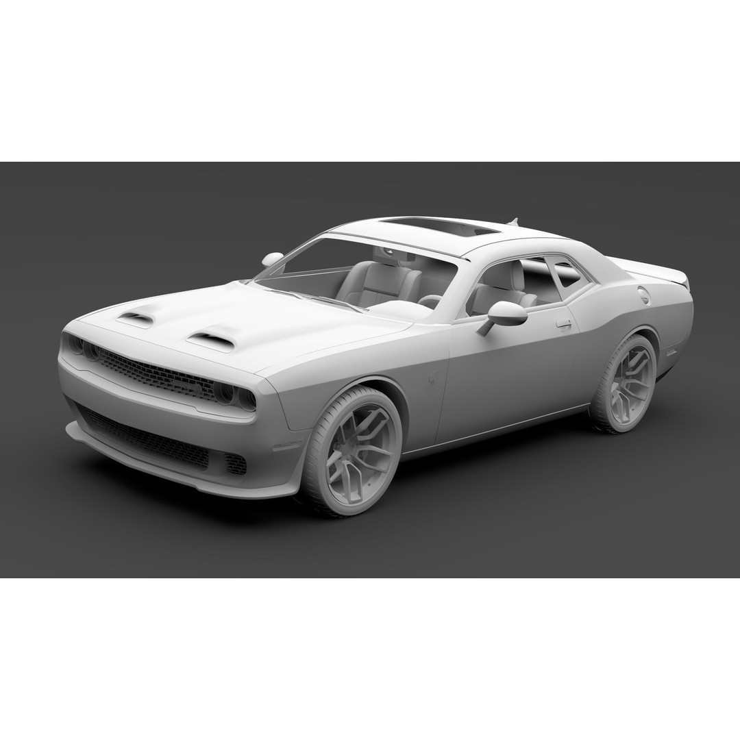 Dodge Challenger SRT Hellcat 2020 3D Model – High Poly Game Asset, FBX, OBJ - View 16