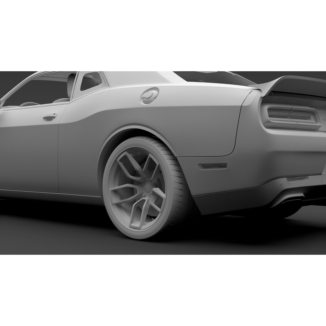 Dodge Challenger SRT Hellcat 2020 3D Model – High Poly Game Asset, FBX, OBJ - View 17
