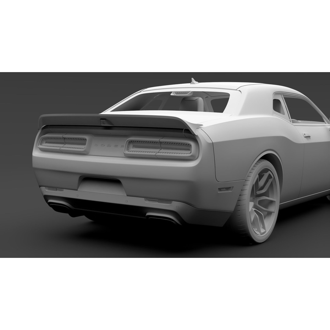 Dodge Challenger SRT Hellcat 2020 3D Model – High Poly Game Asset, FBX, OBJ - View 18