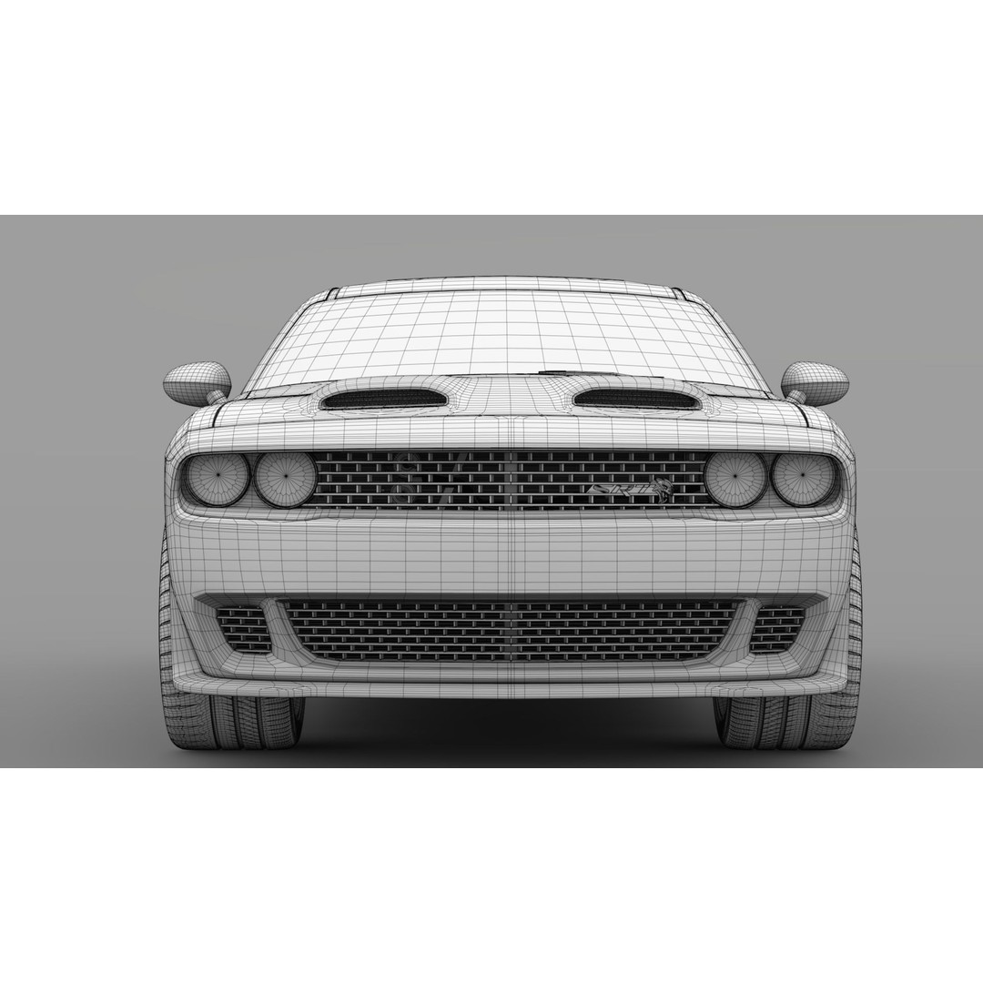 Dodge Challenger SRT Hellcat 2020 3D Model – High Poly Game Asset, FBX, OBJ - View 19