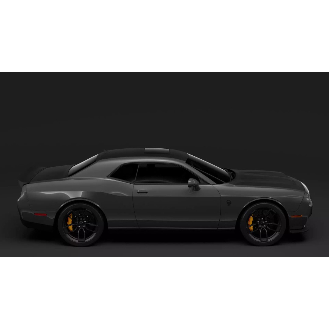 Dodge Challenger SRT Hellcat 2020 3D Model – High Poly Game Asset, FBX, OBJ - View 2