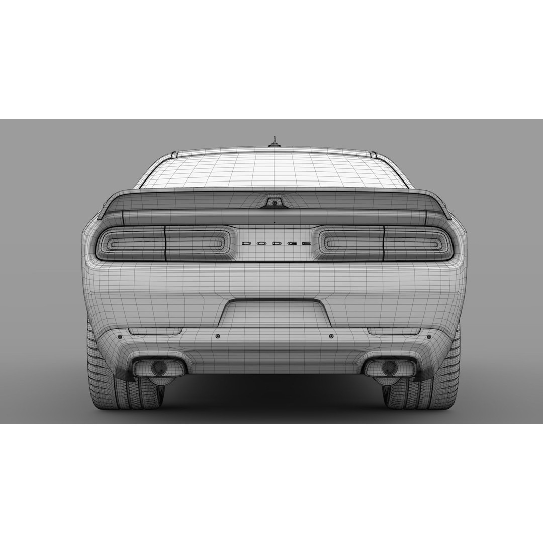 Dodge Challenger SRT Hellcat 2020 3D Model – High Poly Game Asset, FBX, OBJ - View 21
