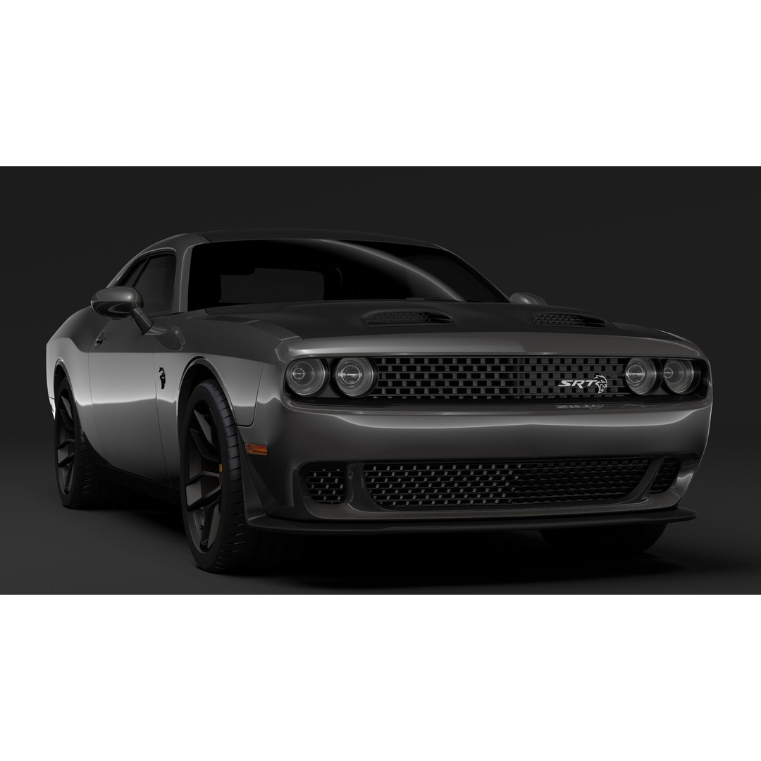 Dodge Challenger SRT Hellcat 2020 3D Model – High Poly Game Asset, FBX, OBJ - View 3
