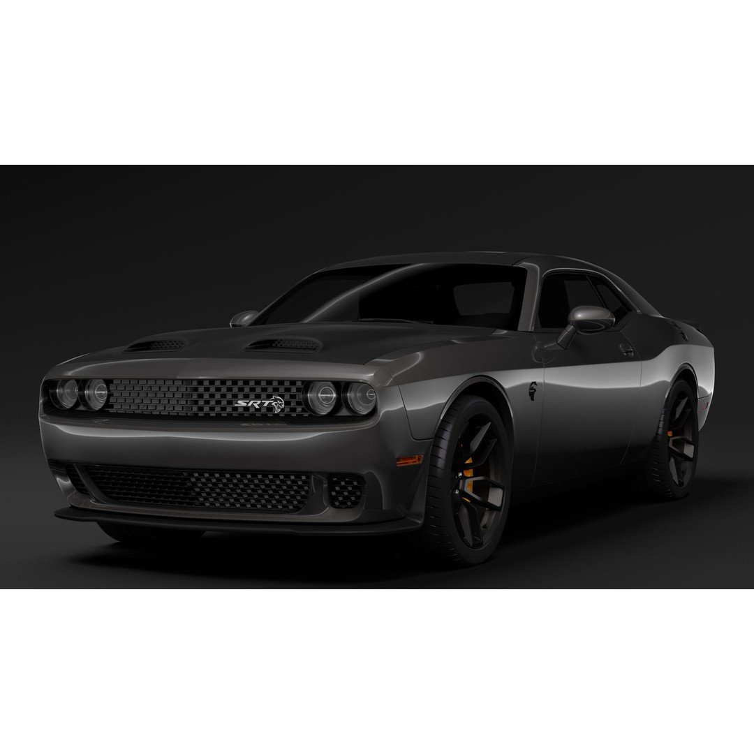 Dodge Challenger SRT Hellcat 2020 3D Model – High Poly Game Asset, FBX, OBJ - View 5