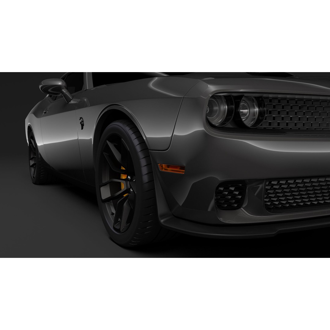 Dodge Challenger SRT Hellcat 2020 3D Model – High Poly Game Asset, FBX, OBJ - View 8