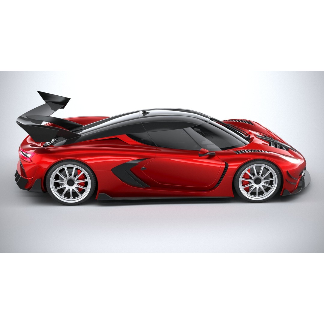 Generic Hypercar 3D Model – Low Poly Game Asset, FBX, OBJ - View 13