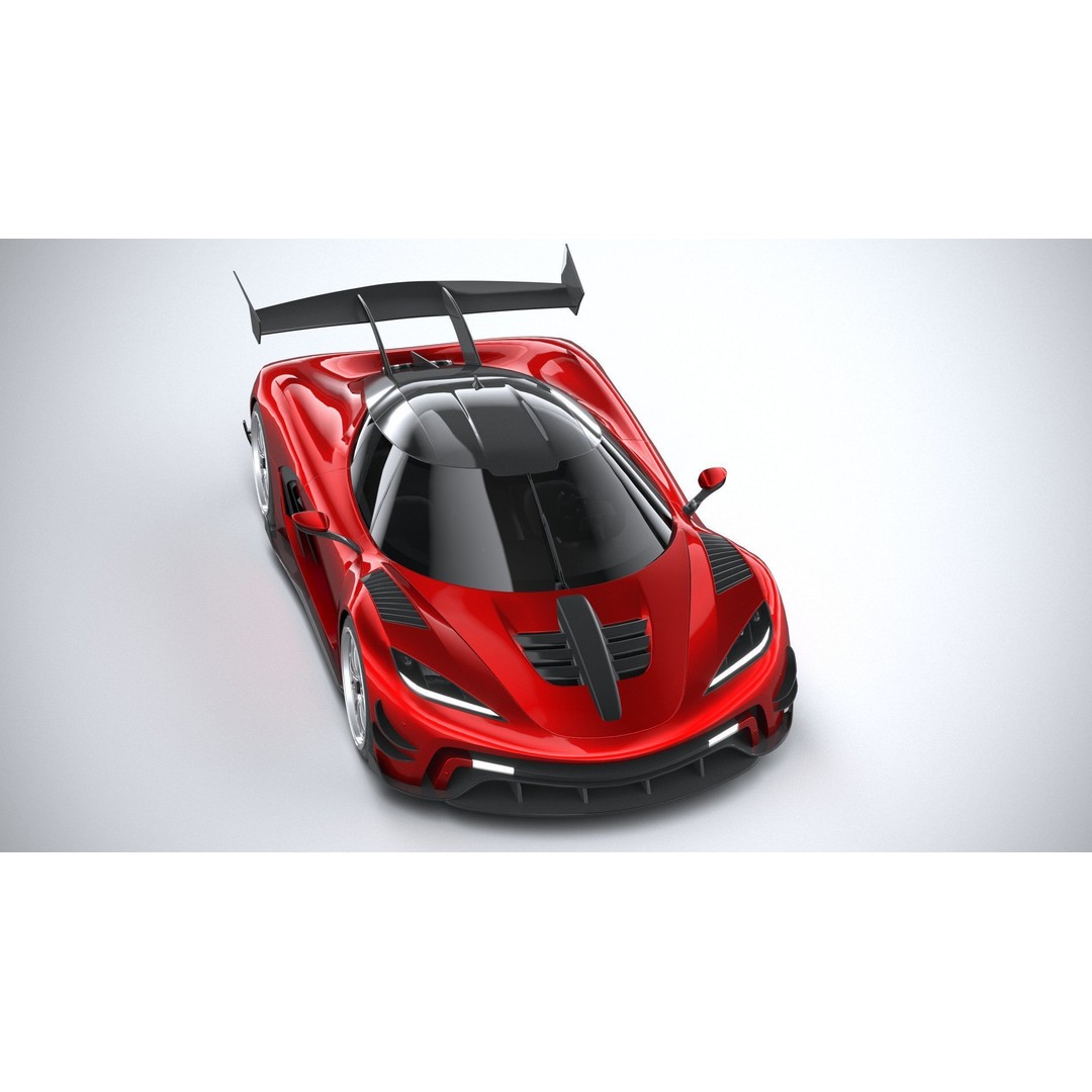 Generic Hypercar 3D Model – Low Poly Game Asset, FBX, OBJ - View 14