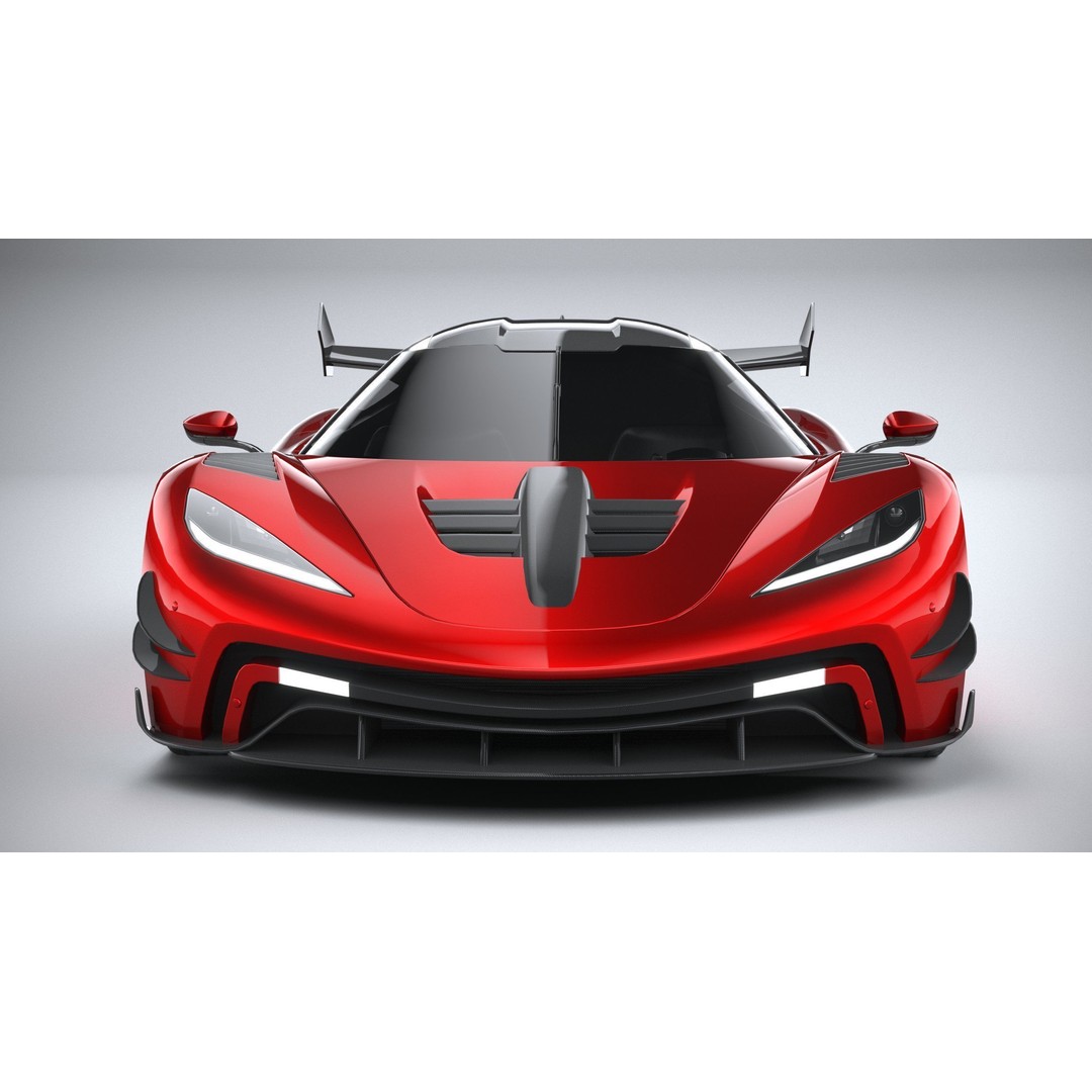 Generic Hypercar 3D Model – Low Poly Game Asset, FBX, OBJ - View 15