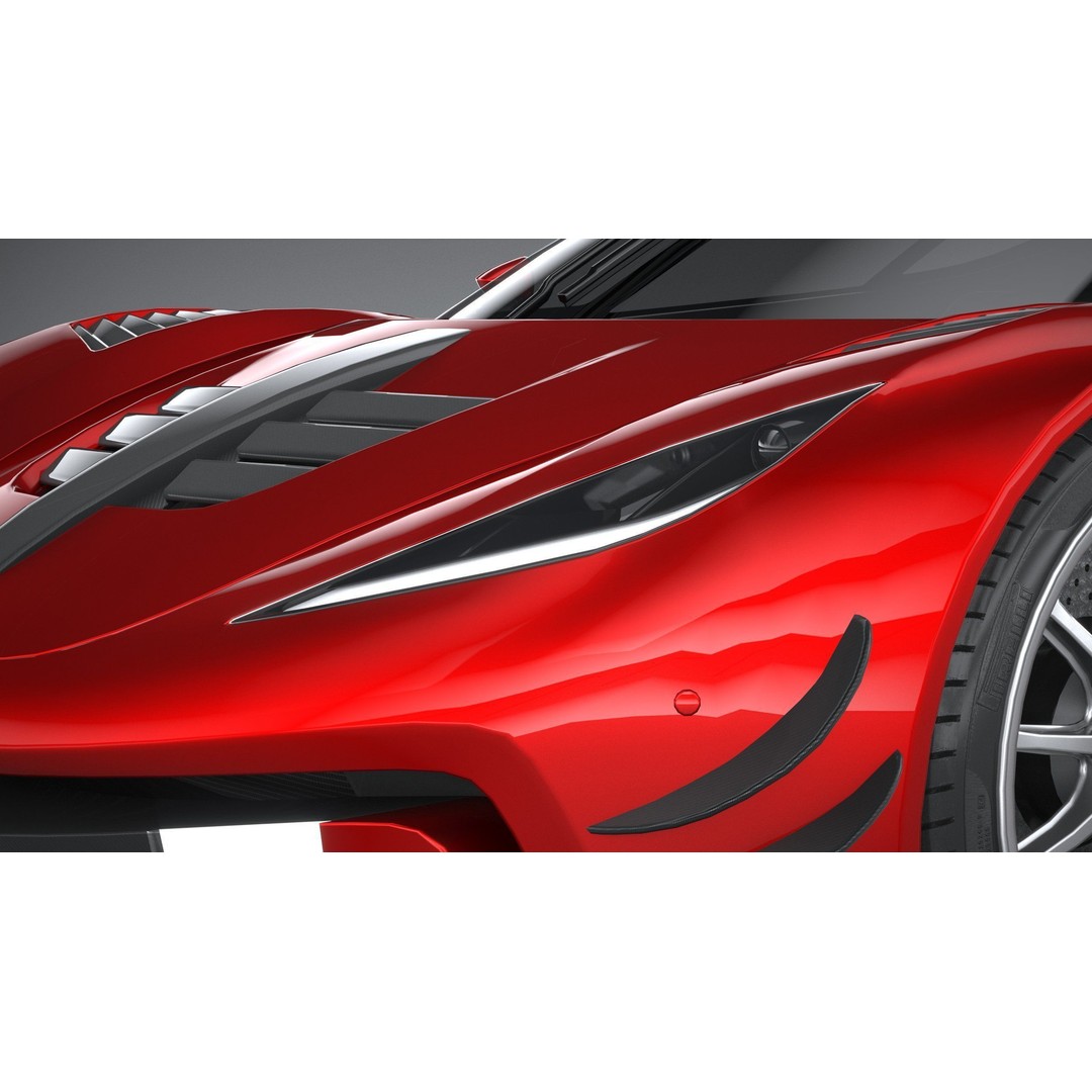 Generic Hypercar 3D Model – Low Poly Game Asset, FBX, OBJ - View 16