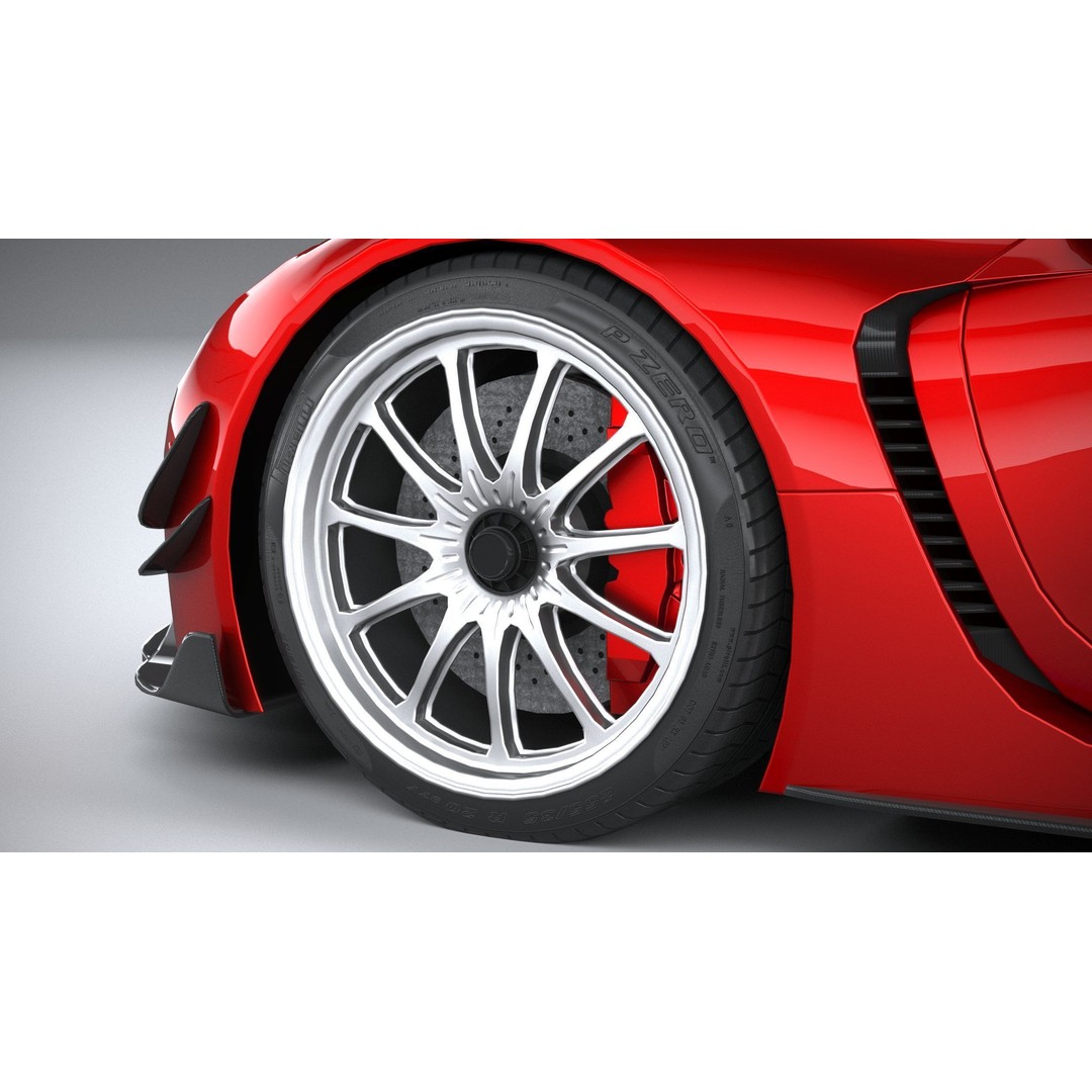 Generic Hypercar 3D Model – Low Poly Game Asset, FBX, OBJ - View 18