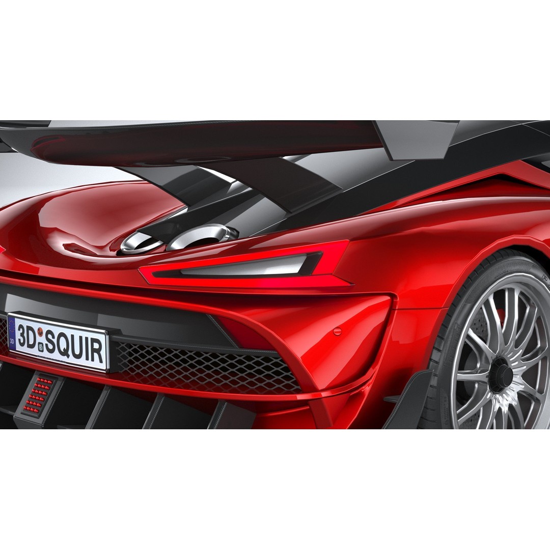 Generic Hypercar 3D Model – Low Poly Game Asset, FBX, OBJ - View 20