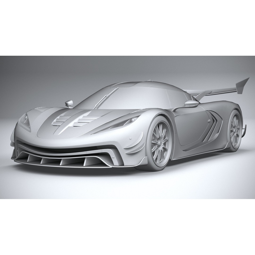 Generic Hypercar 3D Model – Low Poly Game Asset, FBX, OBJ - View 22