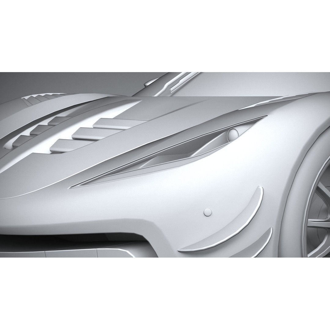 Generic Hypercar 3D Model – Low Poly Game Asset, FBX, OBJ - View 25