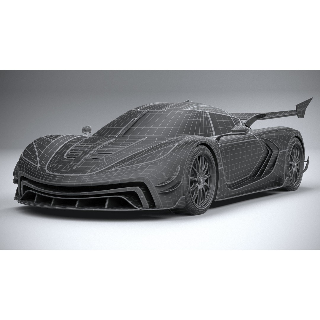 Generic Hypercar 3D Model – Low Poly Game Asset, FBX, OBJ - View 29