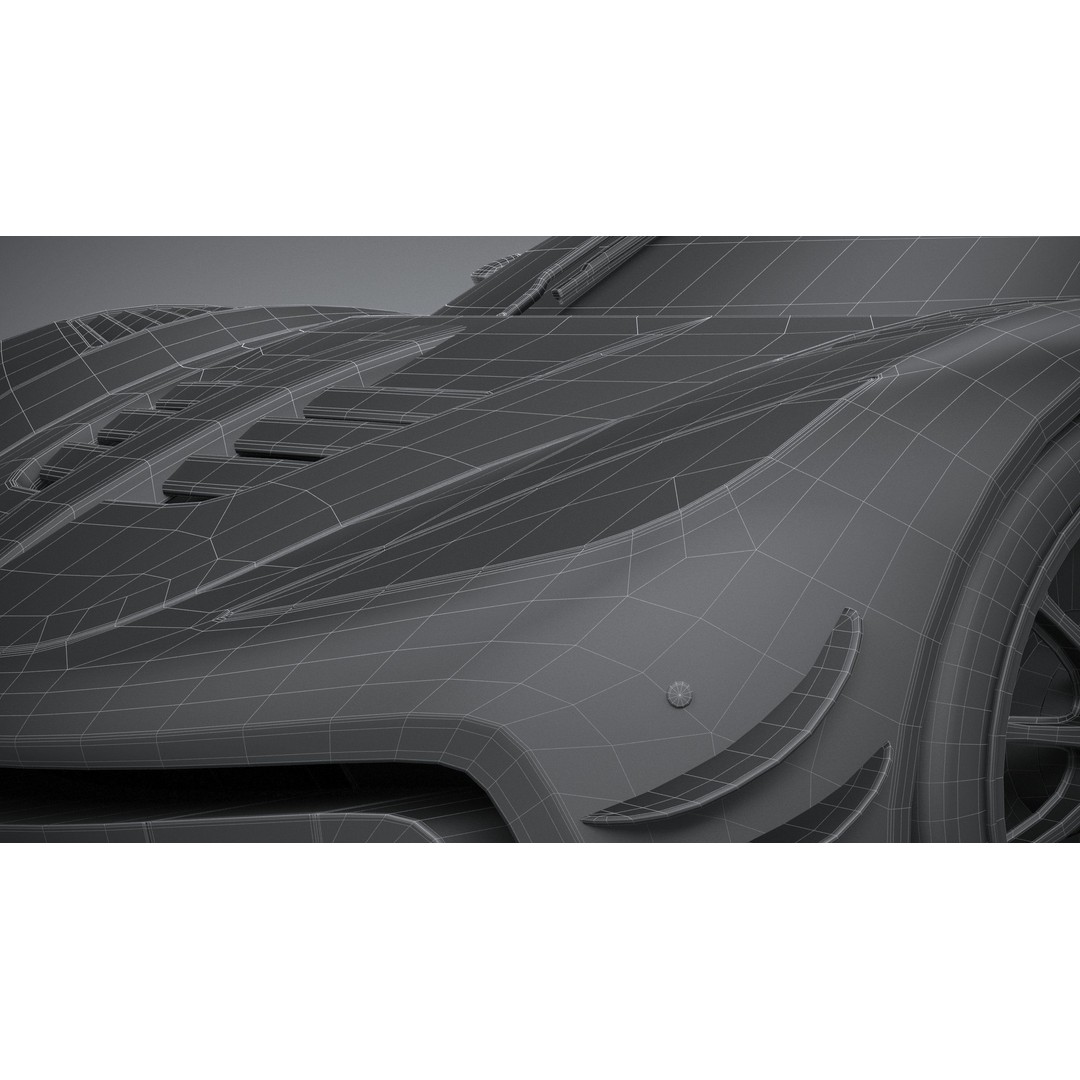 Generic Hypercar 3D Model – Low Poly Game Asset, FBX, OBJ - View 32