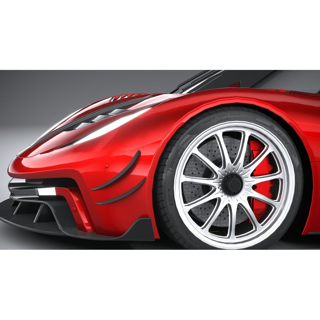 Generic Hypercar 3D Model – Low Poly Game Asset, FBX, OBJ - View 5