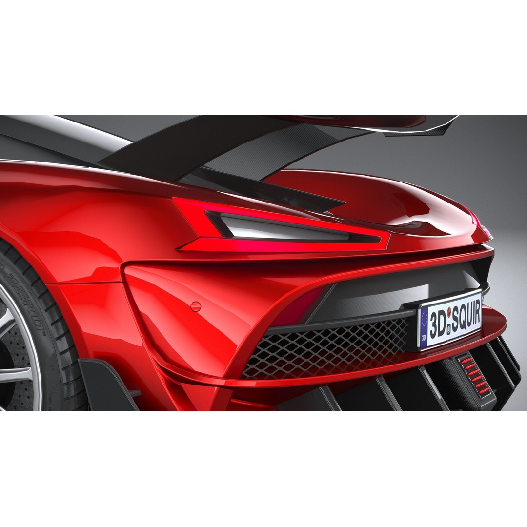 Generic Hypercar 3D Model – Low Poly Game Asset, FBX, OBJ - View 8