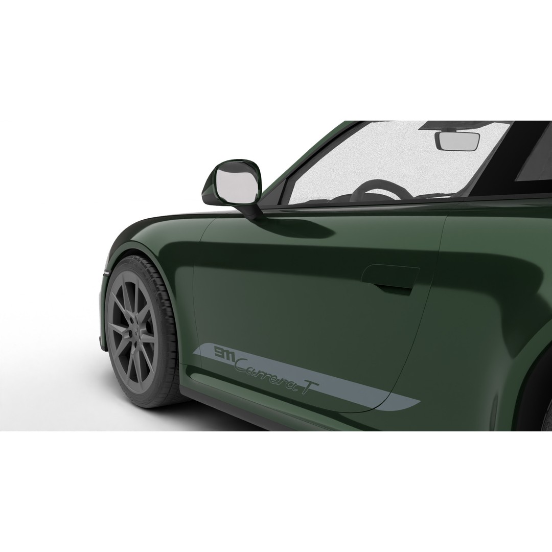 Porsche 911 Carrera T 2025 3D Model – High Poly Rigged Asset, FBX, Blend - View 12